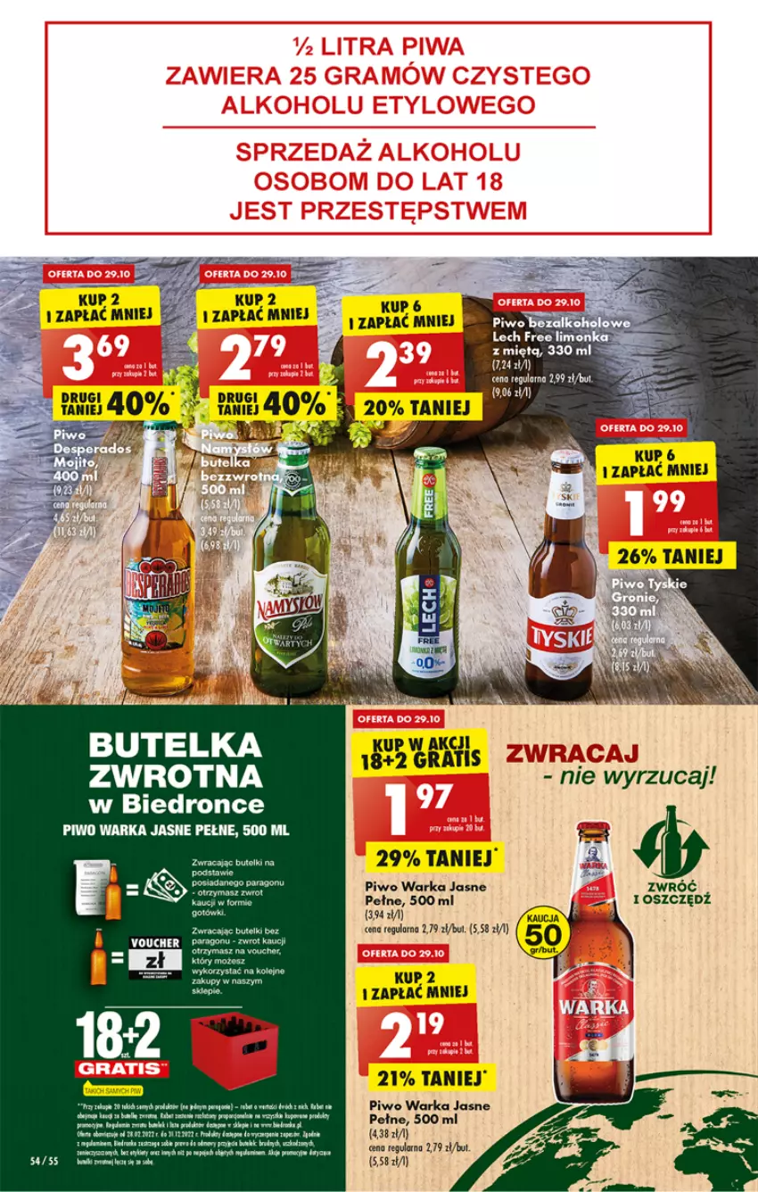 Gazetka promocyjna Biedronka - W tym tygodniu - ważna 27.10 do 02.11.2022 - strona 54 - produkty: Fa, Gra, Kaki, Limonka, Lion, Piwo, Por, Warka