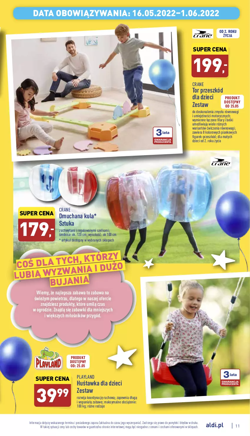 Gazetka promocyjna Aldi - Dzień Dziecka - ważna 16.05 do 01.06.2022 - strona 11 - produkty: Dzieci, Huśtawka, Sok, Wagi