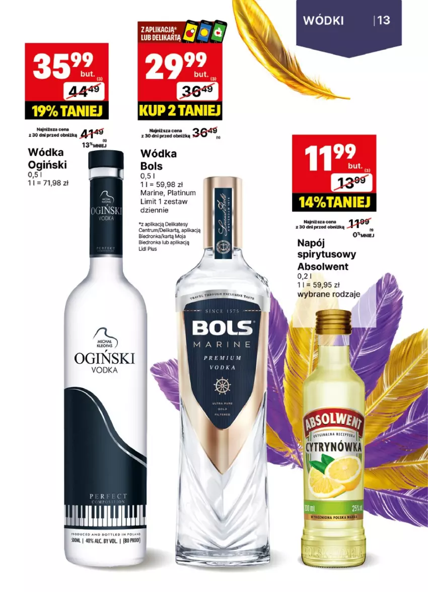 Gazetka promocyjna Delikatesy Centrum - DeliBarek DC02-DC03 - ważna 09.01 do 19.01.2025 - strona 13 - produkty: Bols, Ogiński, Wódka