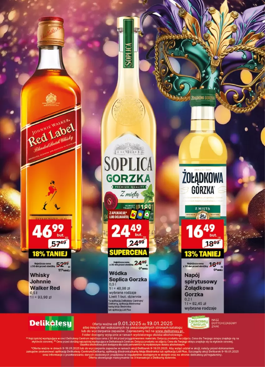 Gazetka promocyjna Delikatesy Centrum - DeliBarek DC02-DC03 - ważna 09.01 do 19.01.2025 - strona 20 - produkty: Napój, Rama, Rum, Soplica, Tran, Whisky, Wódka