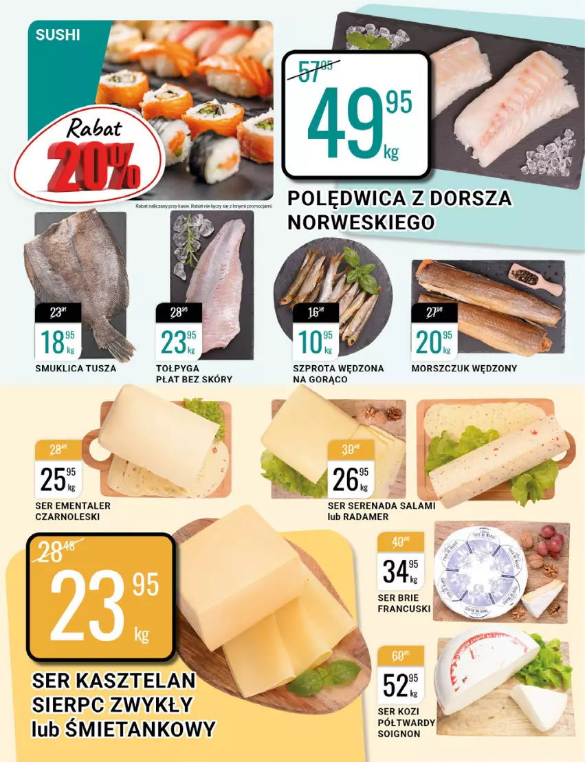 Gazetka promocyjna Bi1 - Nowalijki - ważna 09.03 do 15.03.2022 - strona 5 - produkty: Brie, Dorsz, Ementaler, Kasztelan, Polędwica, Radamer, Salami, Ser, Ser Kasztelan, Szprot, Tołpyga, Tusz