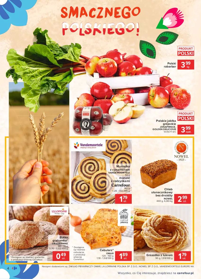 Gazetka promocyjna Carrefour - Gazetka Wszystko dobre, bo z Polski - ważna 07.06 do 14.06.2021 - strona 4 - produkty: Bułka, Bułka grahamka, Cebula, Chleb, Gra, Jabłka, Mus