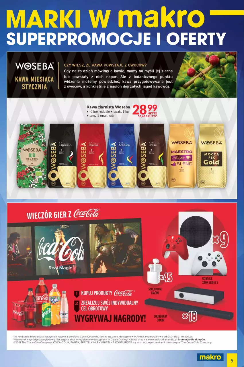 Gazetka promocyjna Makro - [Oferta specjalna] Marki w MAKRO - ważna 07.01 do 17.01.2022 - strona 5 - produkty: Kawa, Kawa ziarnista, Woseba