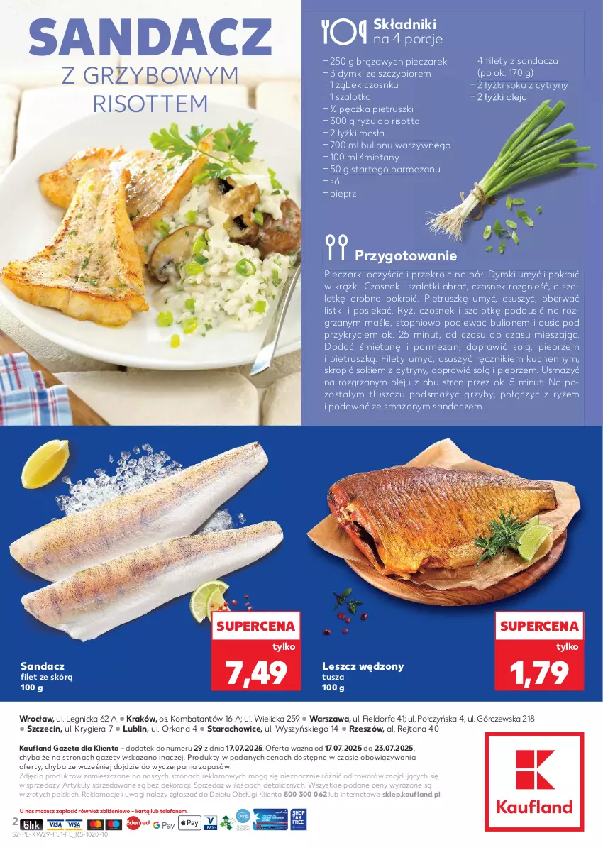 Gazetka promocyjna Kaufland - Kaufland - ważna 17.07 do 23.07.2025 - strona 2 - produkty: Bulion, Cytryny, Czosnek, Fa, Grzyby, Lion, Olej, Orka, Parmezan, Piec, Pieprz, Por, Ręcznik, Ryż, Sandacz, Sandacz filet, Sok, Sól, Szal, Top, Tusz, Wagi