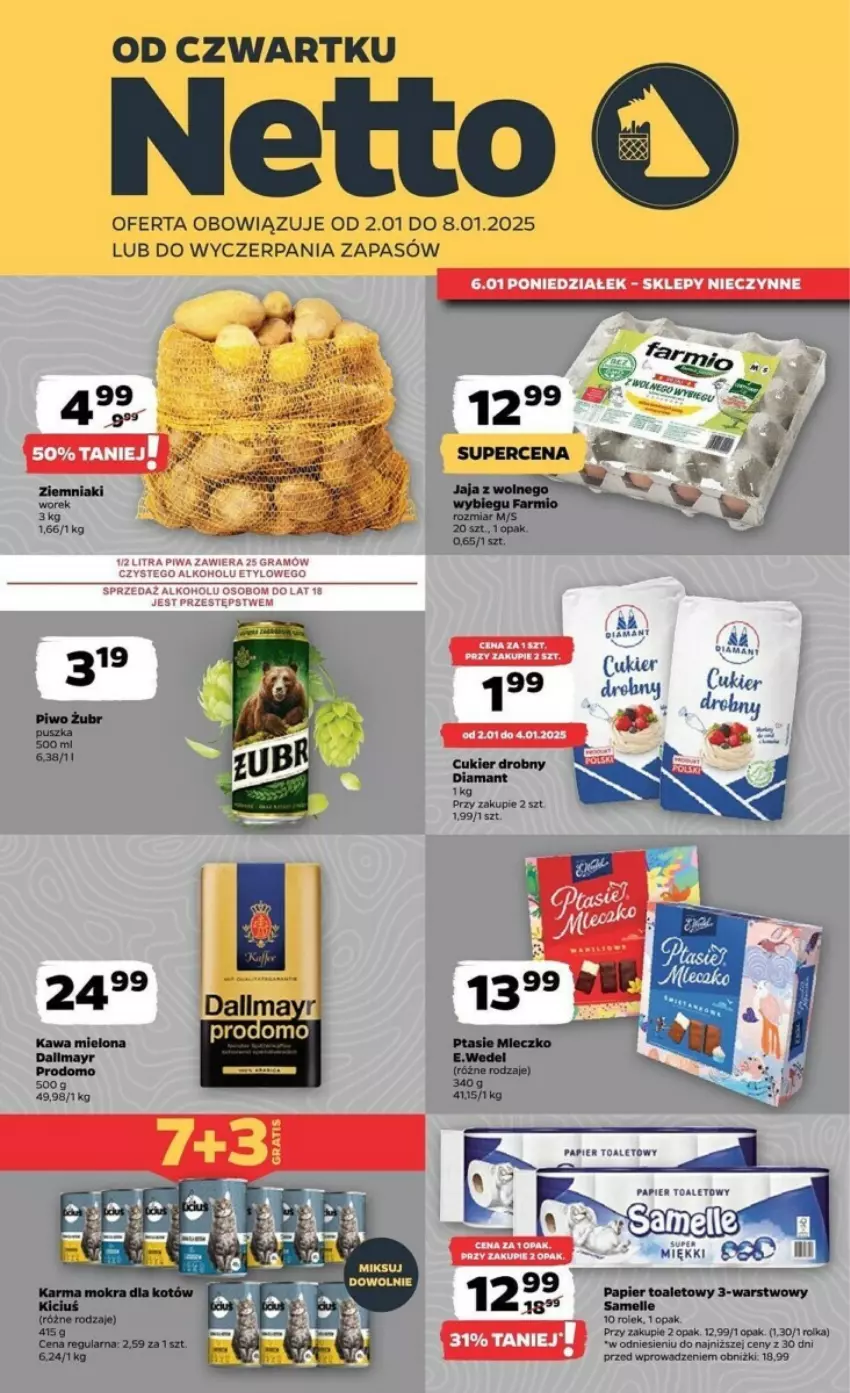 Gazetka promocyjna Netto - ważna 02.01 do 08.01.2025 - strona 1 - produkty: Gra, Kawa, Kawa mielona, Piwo