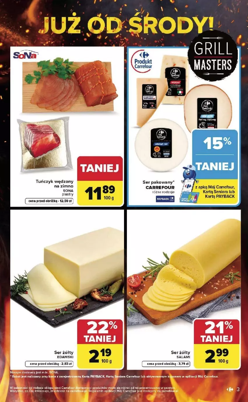 Gazetka promocyjna Carrefour - Gazetka Weekend okazji już od środy! - ważna 29.04 do 02.05.2026 - strona 3 - produkty: Edam, Salami, Ser, Ser zołty