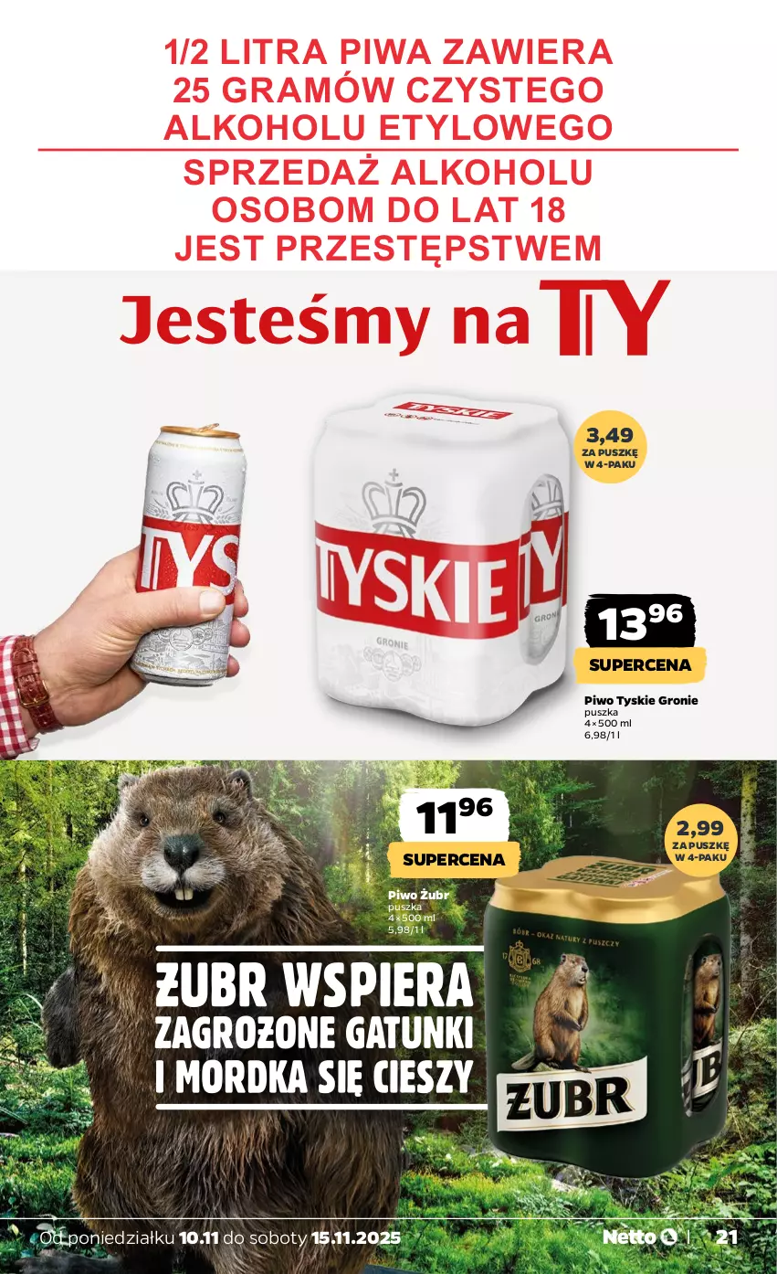 Gazetka promocyjna Netto - Od Poniedziałku - ważna 10.11 do 15.11.2025 - strona 21 - produkty: Gra, Piwa, Piwo, Tyskie