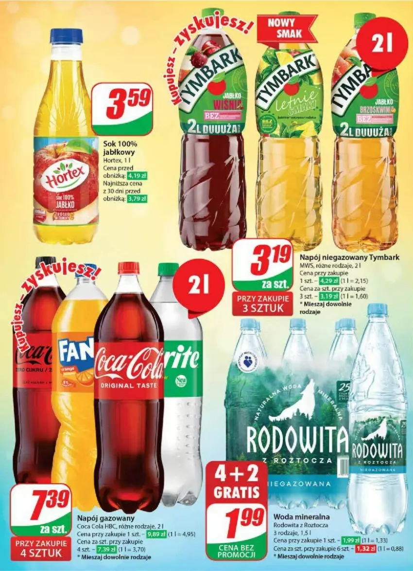 Gazetka promocyjna Dino - ważna 18.09 do 24.09.2024 - strona 12 - produkty: Hortex, Kosz, Napój, Napój gazowany, Napój niegazowany, Sok, Tymbark, Woda, Woda mineralna