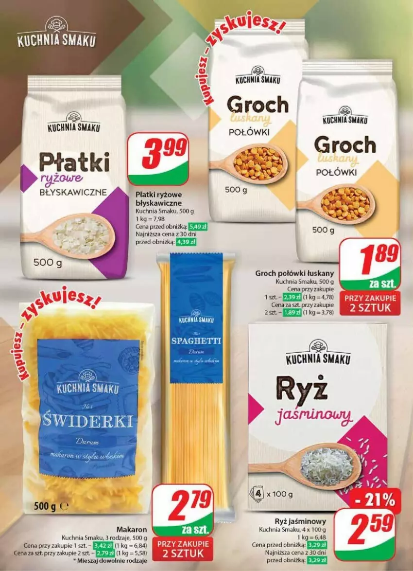 Gazetka promocyjna Dino - ważna 18.09 do 24.09.2024 - strona 13 - produkty: Groch, Kuchnia, Makaron, Płatki ryżowe, Ryż, Ser, Spaghetti