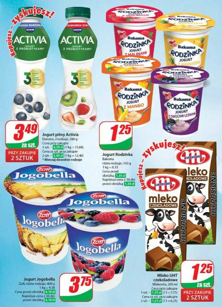 Gazetka promocyjna Dino - ważna 18.09 do 24.09.2024 - strona 30 - produkty: Activia, Bakoma, Danone, Inka, Jogurt, Jogurt pitny