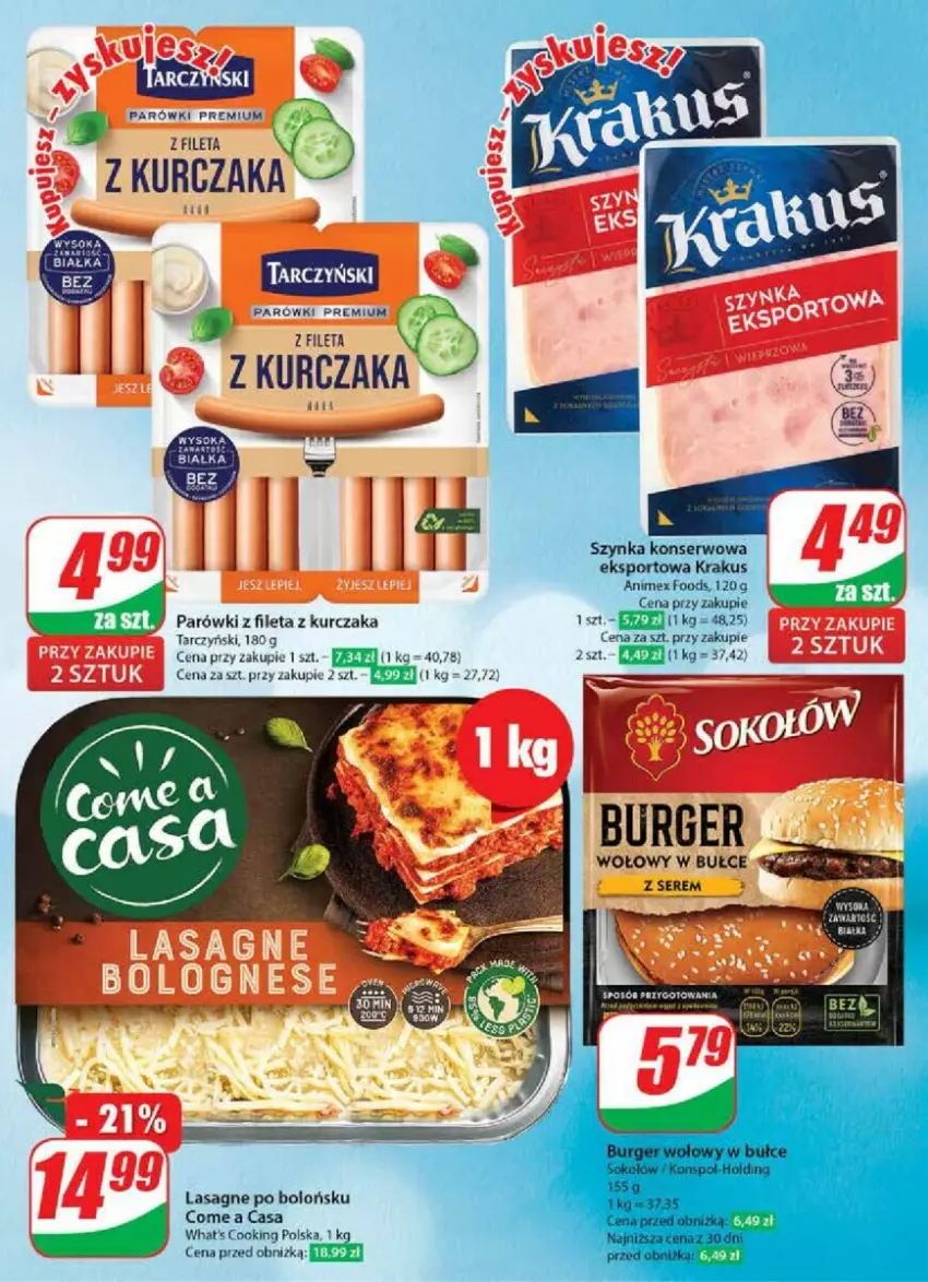 Gazetka promocyjna Dino - ważna 18.09 do 24.09.2024 - strona 36 - produkty: Kurczak, Lasagne, Parówki, Por, Ser, Szynka, Tarczyński