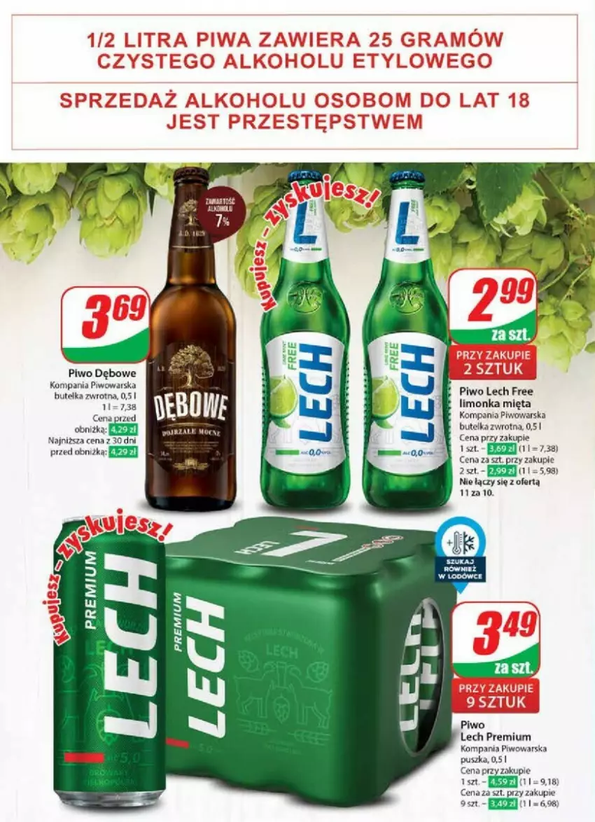 Gazetka promocyjna Dino - ważna 18.09 do 24.09.2024 - strona 41 - produkty: Lech Premium, Limonka, Mięta, Piwo