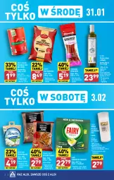 Gazetka promocyjna Aldi - Pełna oferta - Gazetka - ważna od 03.02 do 03.02.2024 - strona 2 - produkty: Sok, Ser, Orzeszki, Królewski, Tablet, Serek, Hochland, Znicz, Fairy, Oliwa z oliwek, Kabanos, Zmywarki, Orzeszki ziemne, Tabletki do zmywarki, Pomidory, Almette, Fa, Oliwa