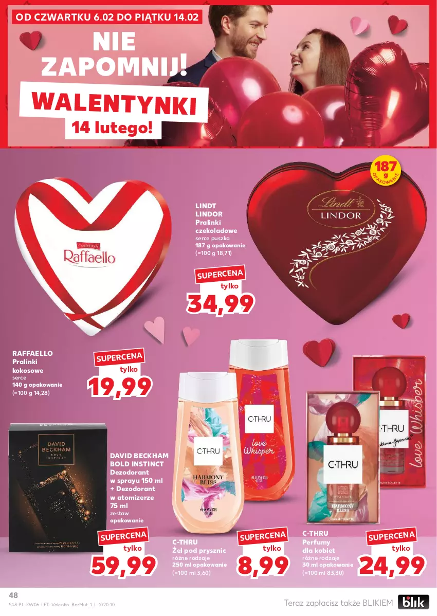 Gazetka promocyjna Kaufland - Gazetka tygodnia - ważna 06.02 do 12.02.2025 - strona 48 - produkty: C-Thru, David Beckham, Dezodorant, Fa, Kokos, Lindor, Lindt, Perfum, Raffaello, Ser, Tera