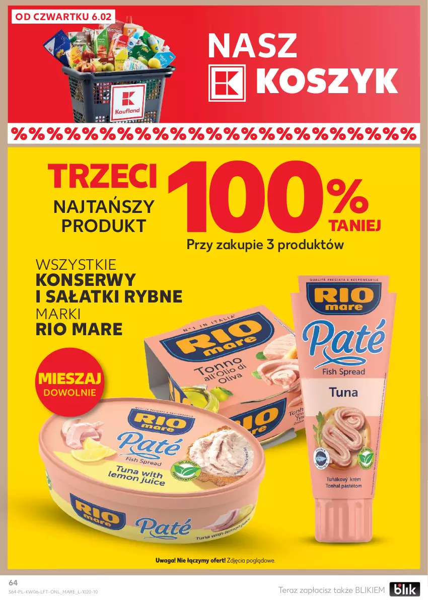 Gazetka promocyjna Kaufland - Gazetka tygodnia - ważna 06.02 do 12.02.2025 - strona 64 - produkty: Kosz, Rio Mare, Sałat, Ser, Tera, Waga