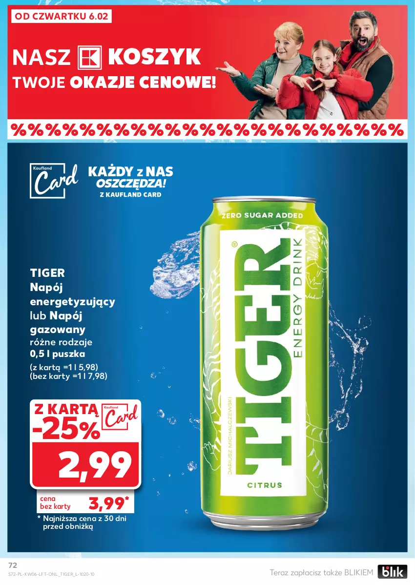 Gazetka promocyjna Kaufland - Gazetka tygodnia - ważna 06.02 do 12.02.2025 - strona 72 - produkty: Kosz, Napój, Napój gazowany, Tera, Tiger