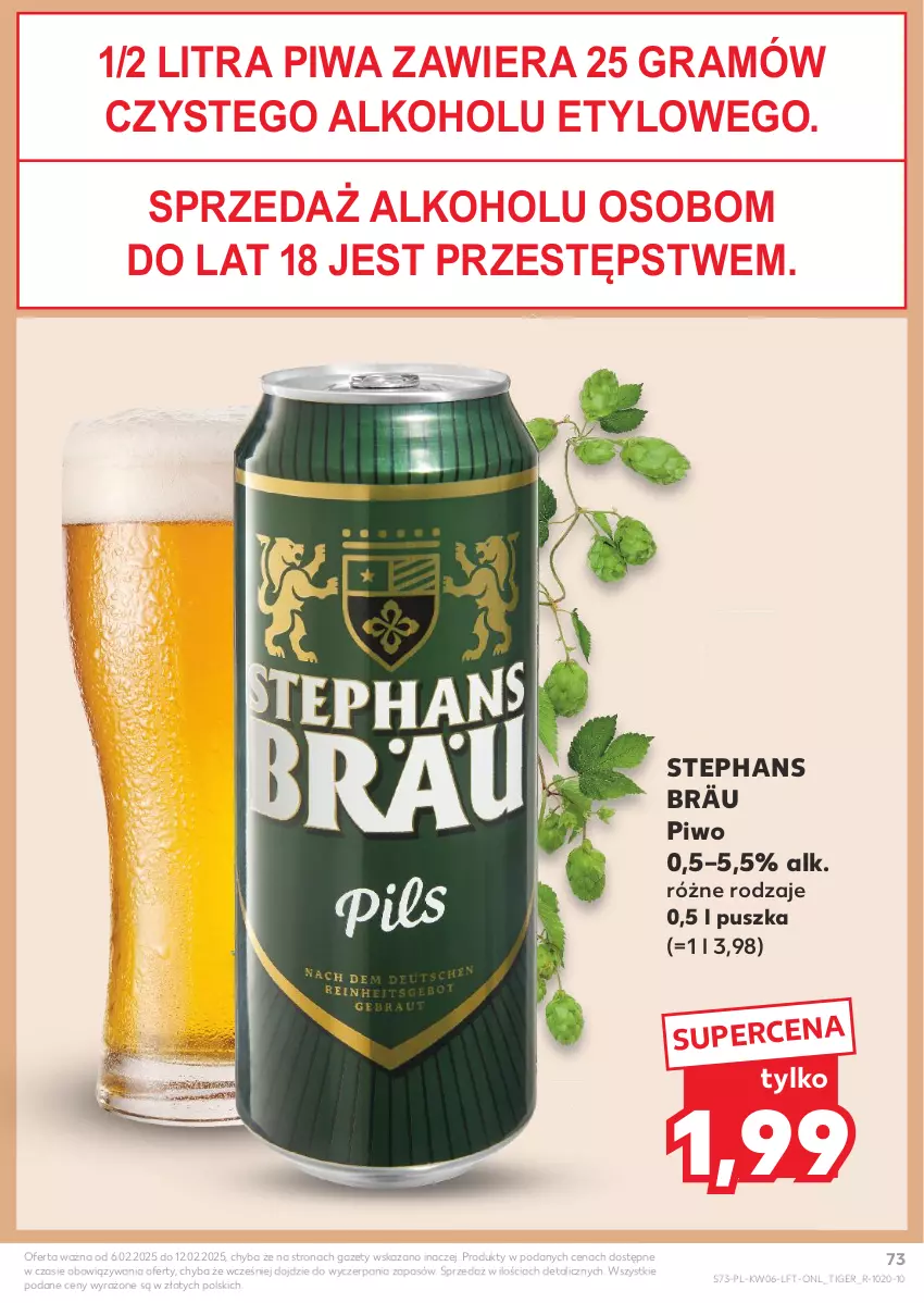 Gazetka promocyjna Kaufland - Gazetka tygodnia - ważna 06.02 do 12.02.2025 - strona 73 - produkty: Gra, Piwa, Piwo, Tiger