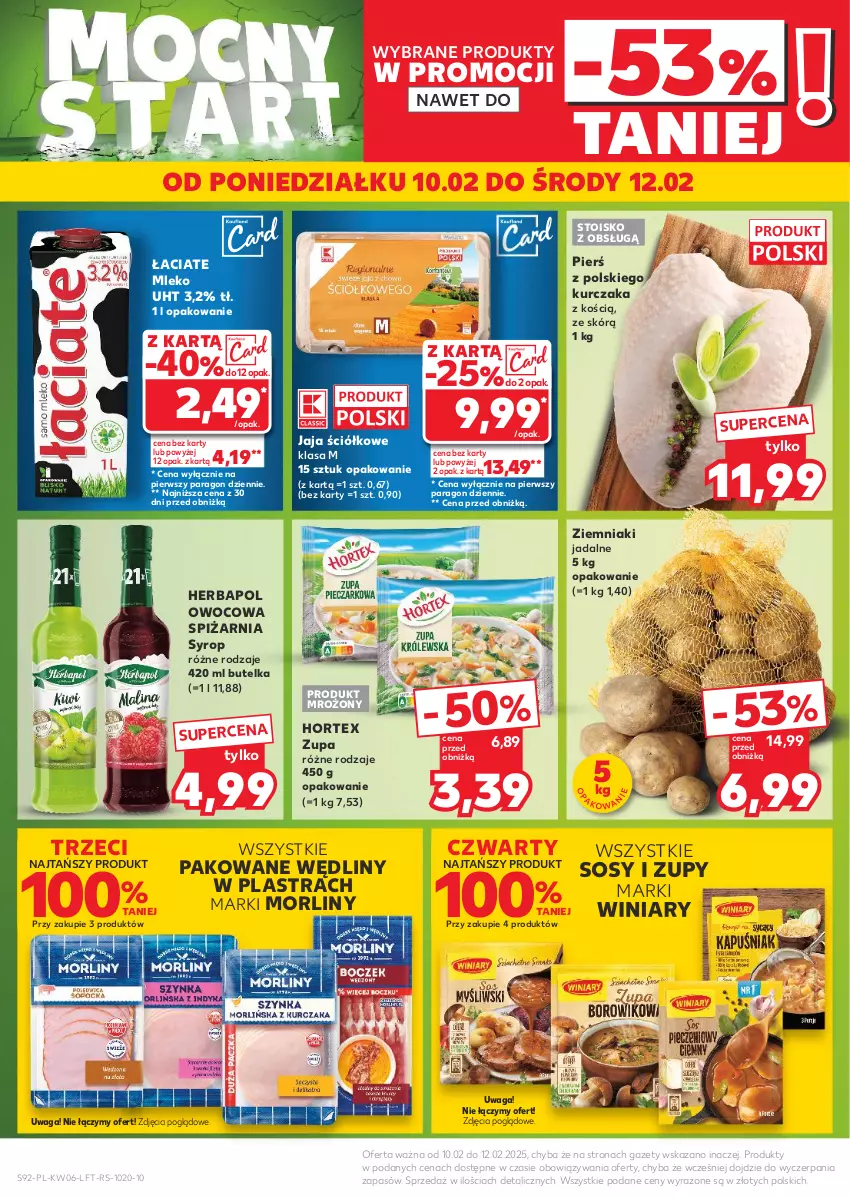 Gazetka promocyjna Kaufland - Gazetka tygodnia - ważna 06.02 do 12.02.2025 - strona 92 - produkty: Herbapol, Hortex, Jaja, Kurczak, Mleko, Morliny, Sos, Syrop, Waga, Winiary, Ziemniaki, Zupa