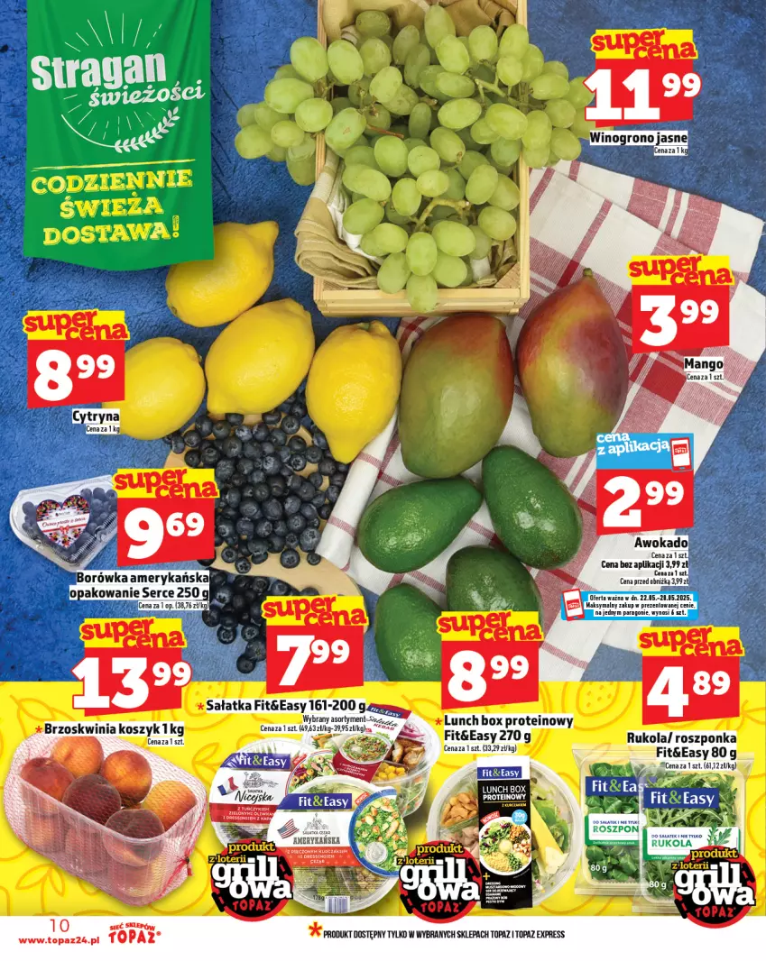 Gazetka promocyjna Topaz - Gazetka - ważna 22.05 do 28.05.2025 - strona 10 - produkty: Borówka, Borówka amerykańska, Lunch box, Ser, Top