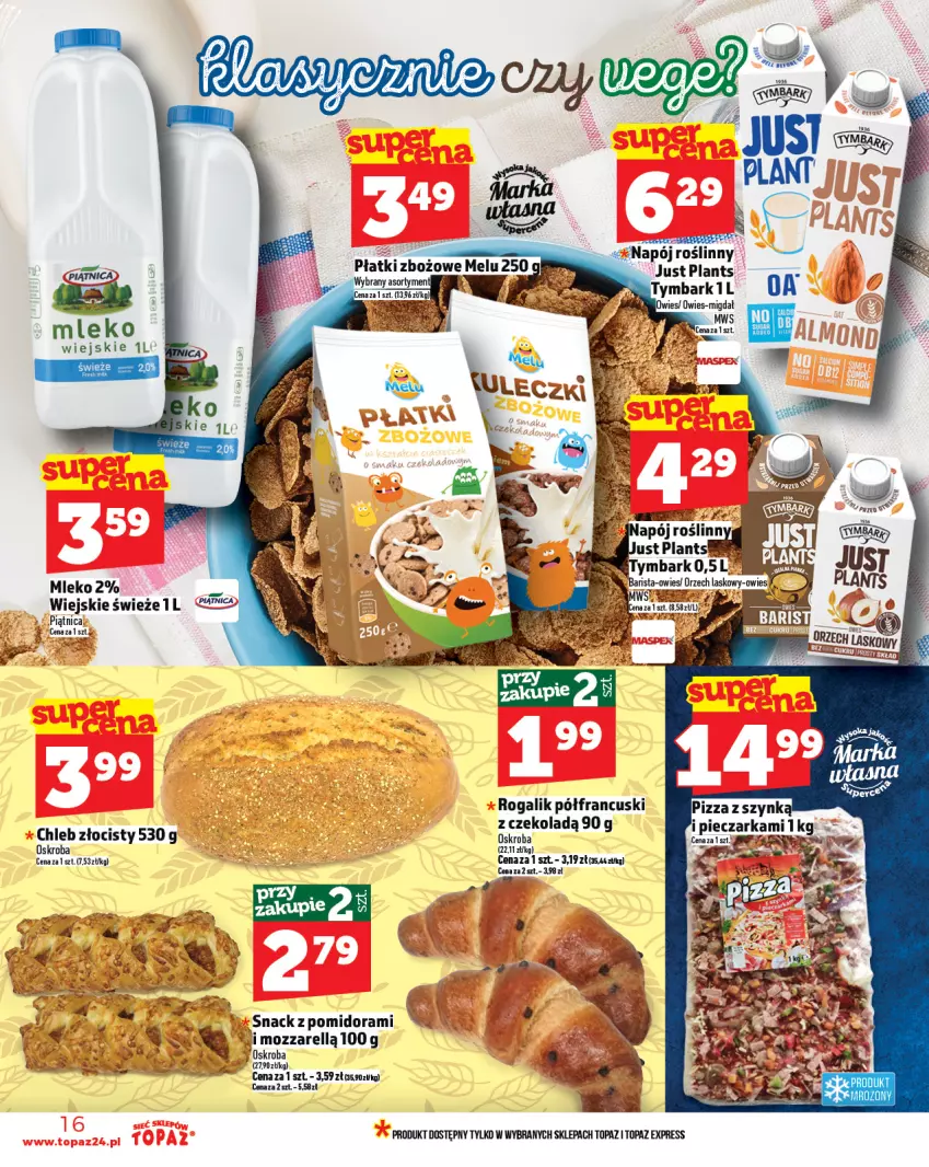 Gazetka promocyjna Topaz - Gazetka - ważna 22.05 do 28.05.2025 - strona 16 - produkty: Chleb, Fa, Mleko, Piątnica, Rogal, STP, Top