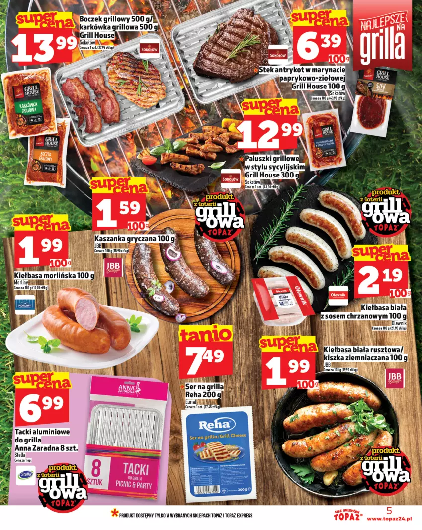 Gazetka promocyjna Topaz - Gazetka - ważna 22.05 do 28.05.2025 - strona 5 - produkty: Boczek, Grill, Sok, Sokołów, Top