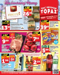 Gazetka promocyjna Topaz - Gazetka - Gazetka - ważna od 28.05 do 28.05.2025 - strona 1 - produkty: Top, Proszek do prania, Coca-Cola, Vizir, Fanta, Jacobs, Waga, Sprite, Napój, Merci, Mleko, Fa