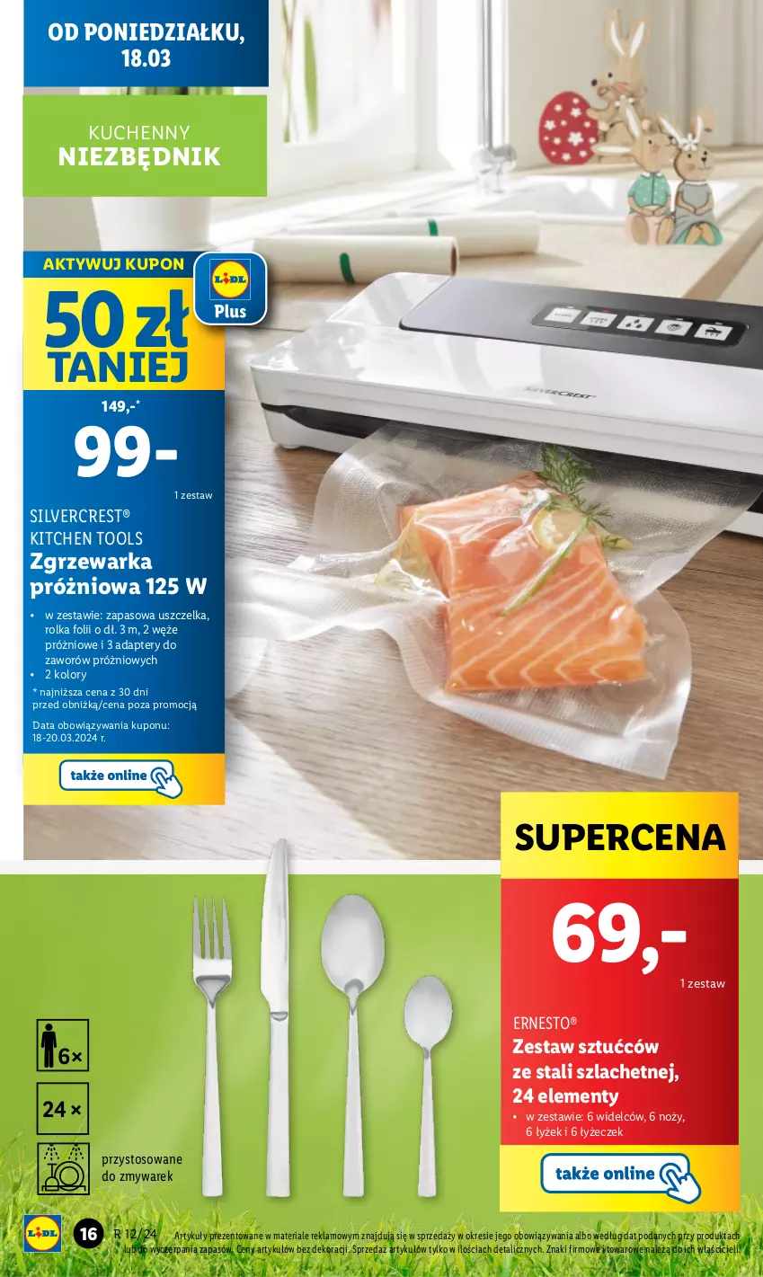 Gazetka promocyjna Lidl - GAZETKA - ważna 18.03 do 20.03.2024 - strona 20 - produkty: Noż, Silvercrest, Warka, Zestaw sztućców