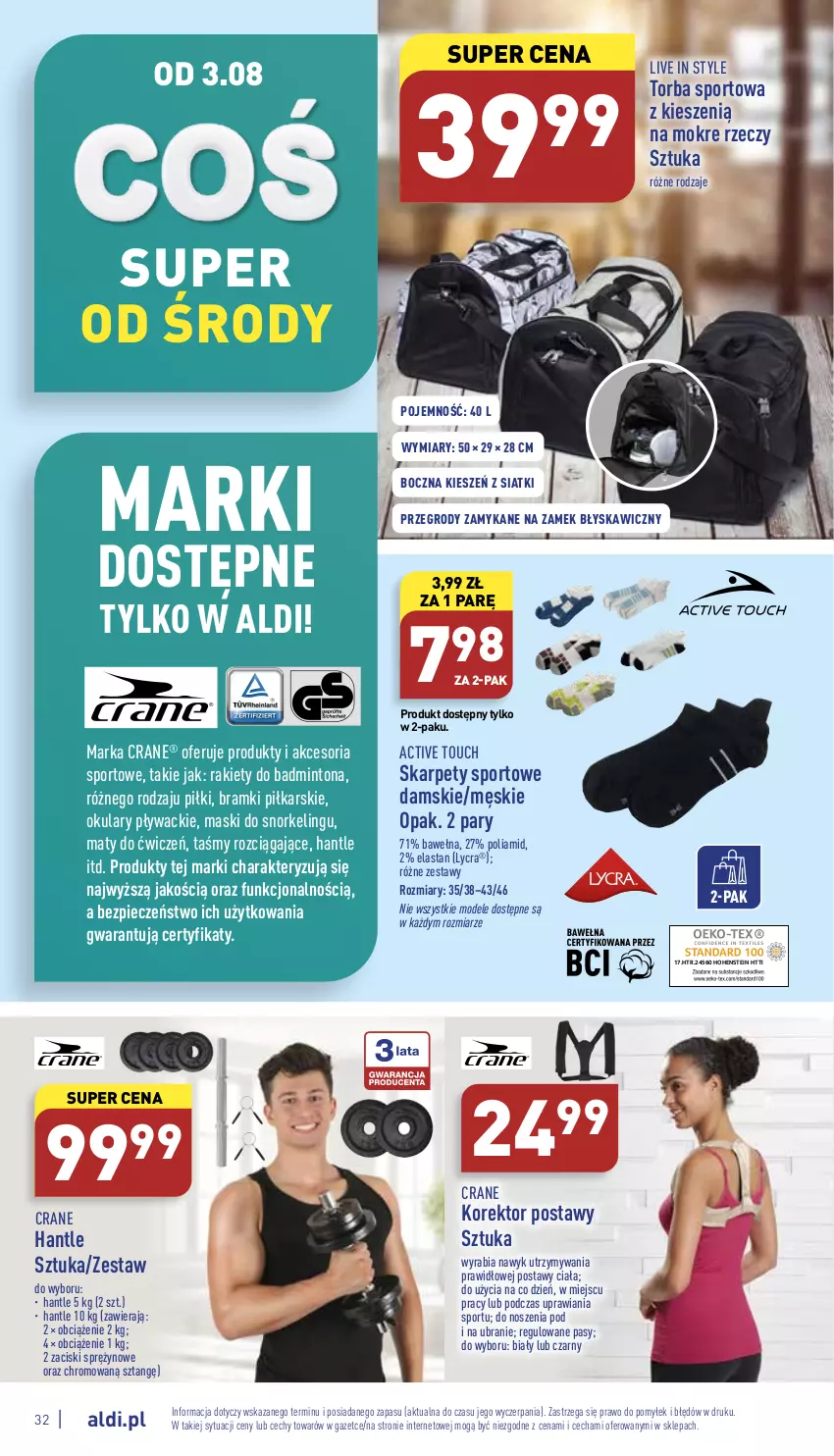 Gazetka promocyjna Aldi - Pełny katalog - ważna 01.08 do 06.08.2022 - strona 32 - produkty: Karp, Piec, Por, Sport, Torba, Wełna