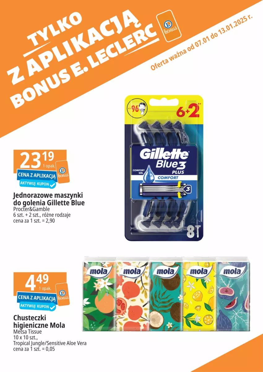 Gazetka promocyjna E Leclerc - Bonus - ważna 07.01 do 13.01.2025 - strona 2 - produkty: Aloe vera, Chusteczki, Gillette, Mola, Tera, Tropical