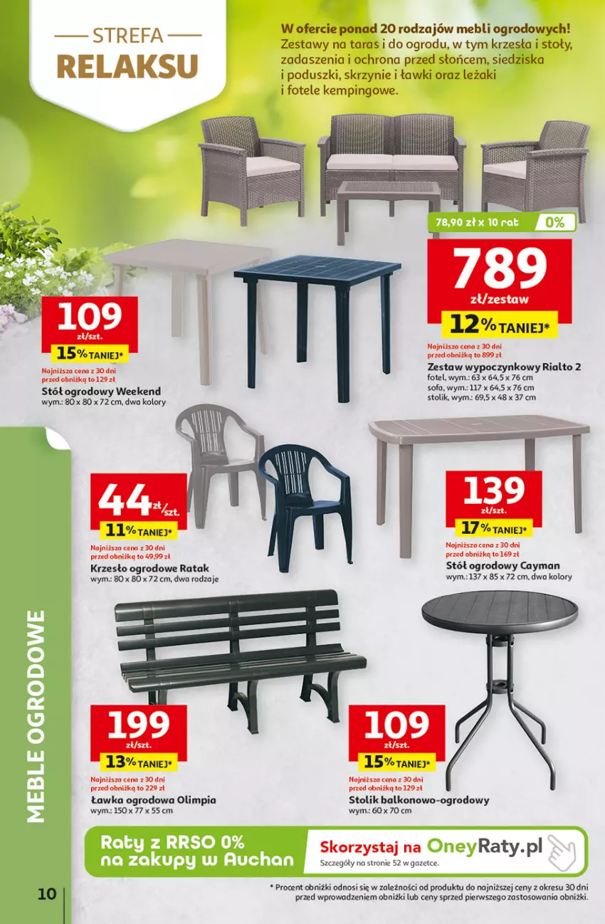 Gazetka promocyjna Auchan - 30 Lat Hipermarket - ważna 23.04 do 28.04.2026 - strona 10 - produkty: Fa, Fotel, Krzesło, Krzesło ogrodowe, Sofa, Stół, Stolik