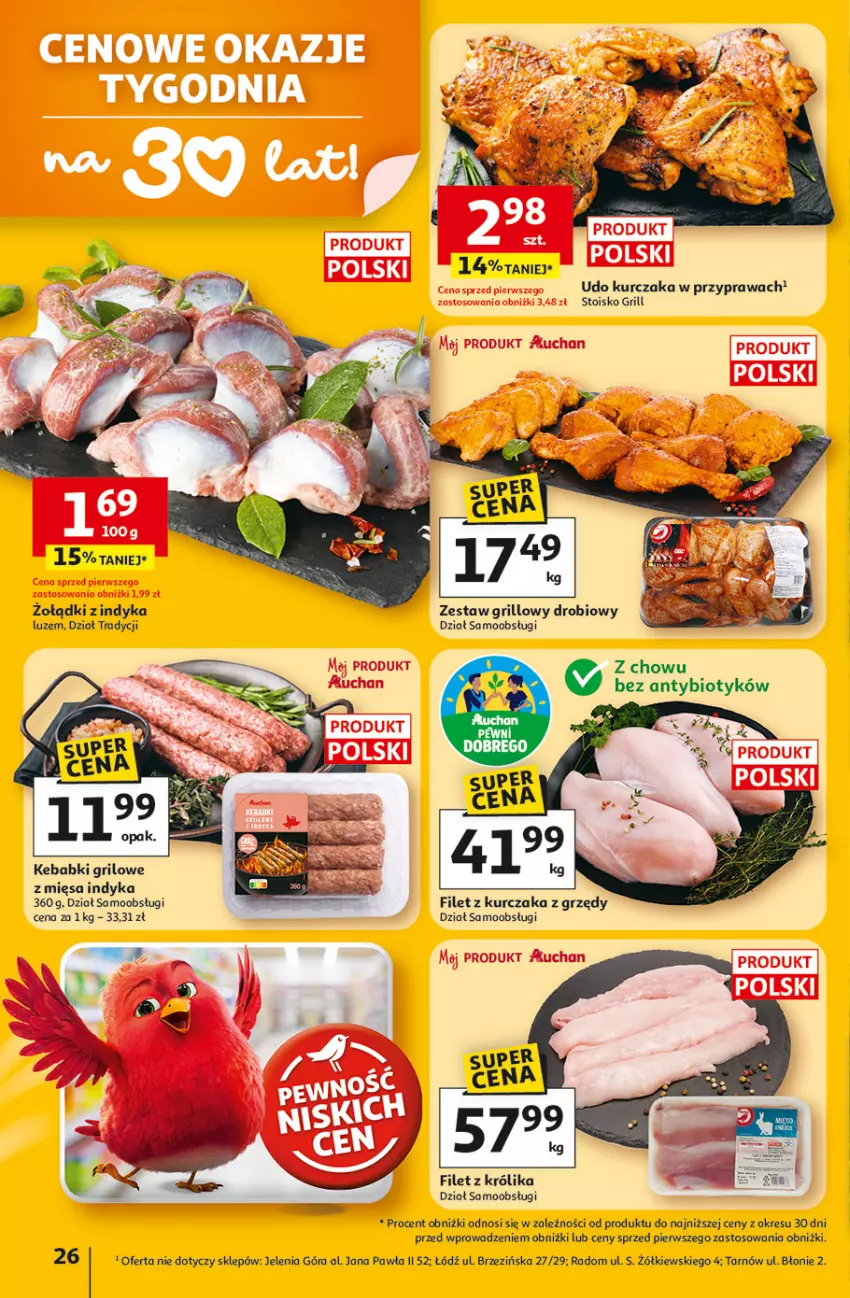 Gazetka promocyjna Auchan - 30 Lat Hipermarket - ważna 23.04 do 28.04.2026 - strona 26 - produkty: Grill, Kebab, Królik, Kurczak