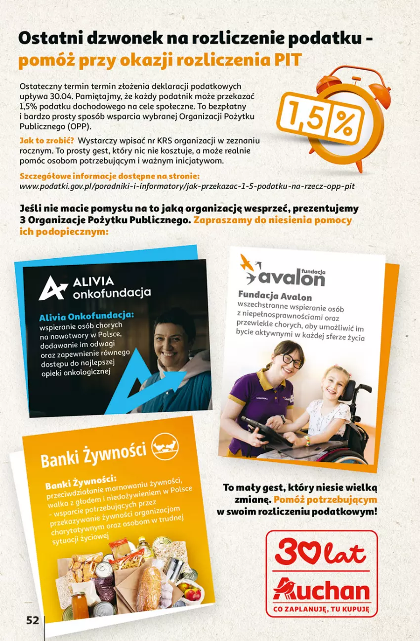 Gazetka promocyjna Auchan - 30 Lat Hipermarket - ważna 23.04 do 28.04.2026 - strona 52 - produkty: Dzwonek, Kosz, Mięta, Piec, Por, Wagi