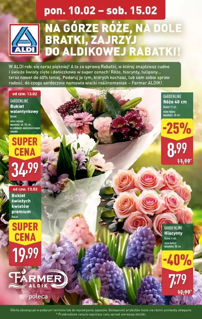 Gazetka promocyjna Aldi - ważna 13.02 do 15.02.2025 - strona 7 - produkty: Bukiet, Hiacynt, Koc, Kwiaty cięte, Ser, Tera, Tulipan