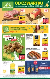 Gazetka promocyjna Stokrotka - Supermarket - Gazetka - ważna od 22.03 do 22.03.2023 - strona 1 - produkty: Tchibo, Lubella, Makaron, Warzywa, Kujawski, Ser, Bell, Kawa mielona, Kawa, Kiwi, Kiełbasa podwawelska, Wawel, Boczek, Tchibo Family, Owoce, Bella, POLMLEK, Gouda, Olej, Kiełbasa, Mięso, Boczek wieprzowy, Fa