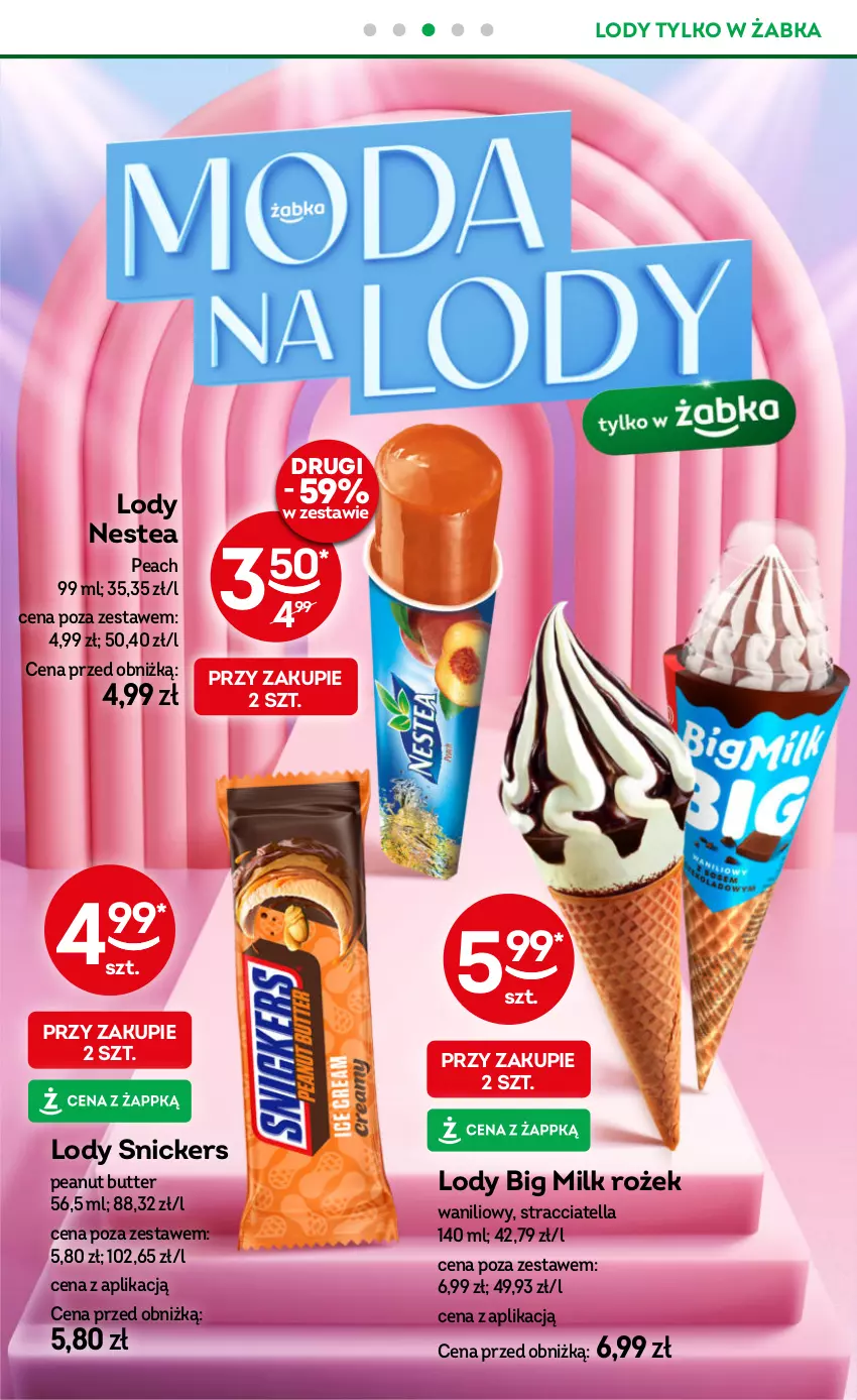 Gazetka promocyjna Żabka - ważna 04.06 do 17.06.2025 - strona 12 - produkty: Big Milk, Lody, Nestea, Snickers