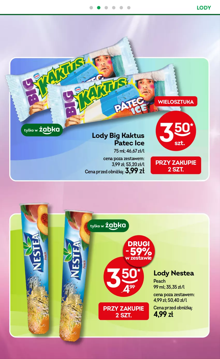 Gazetka promocyjna Żabka - ważna 04.06 do 17.06.2025 - strona 35 - produkty: Kaktus, Lody, Nestea