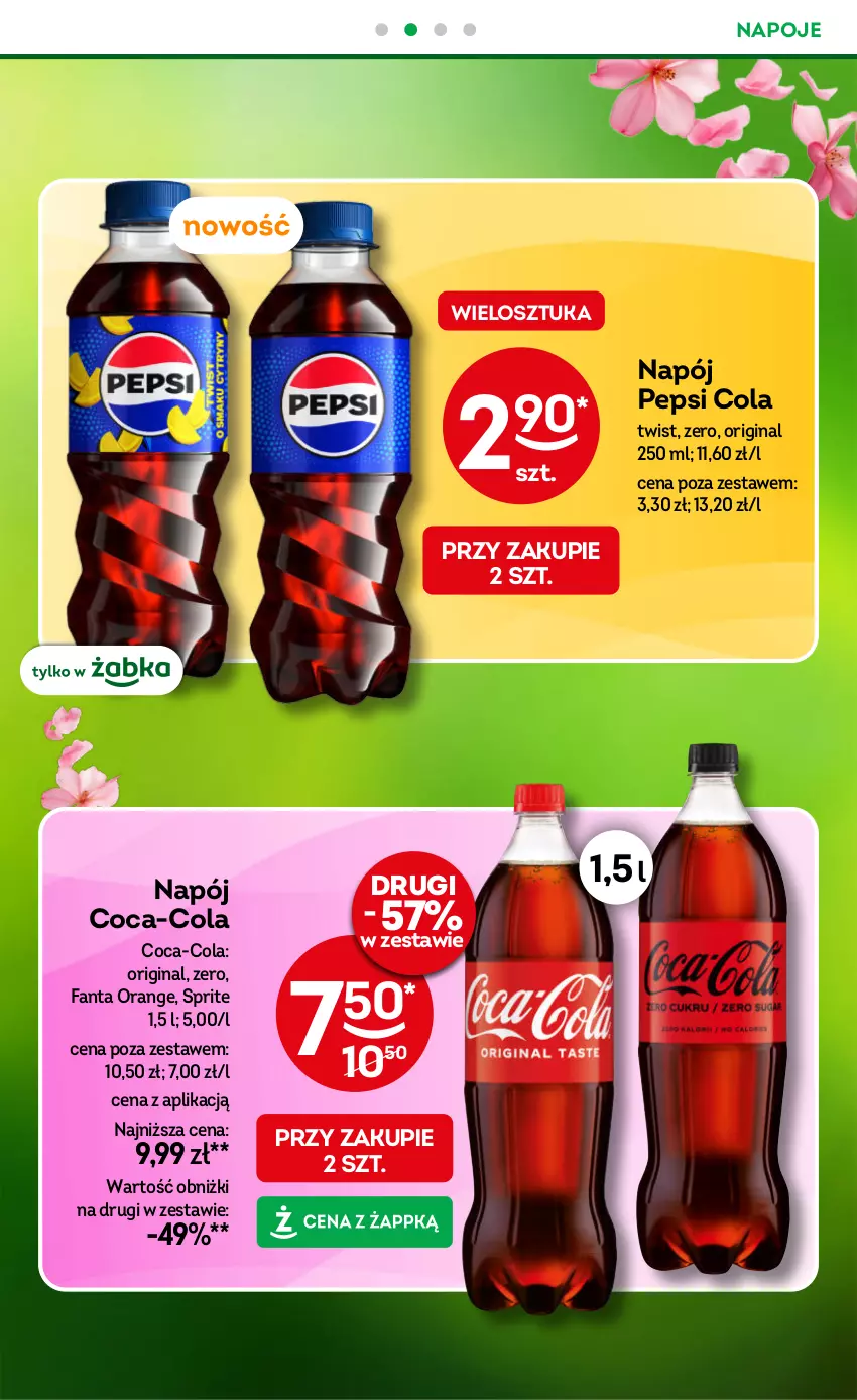 Gazetka promocyjna Żabka - ważna 04.06 do 17.06.2025 - strona 45 - produkty: Coca-Cola, Fa, Fanta, Gin, Napój, Napoje, Pepsi, Sprite