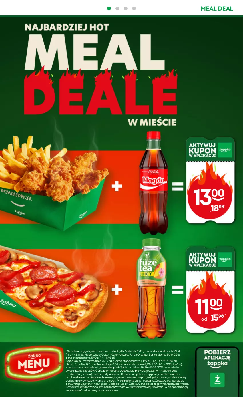Gazetka promocyjna Żabka - ważna 04.06 do 17.06.2025 - strona 60 - produkty: Coca-Cola, Fa, Fanta, Frytki, Kurczak, Napój, Sprite, Tran, Zapiekanka