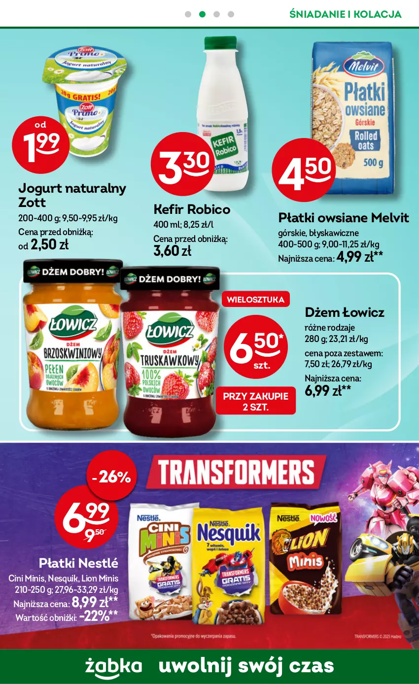 Gazetka promocyjna Żabka - ważna 04.06 do 17.06.2025 - strona 71 - produkty: BIC, Cini Minis, Dżem, Jogurt, Jogurt naturalny, Kefir, Lion, Melvit, Nesquik, Nestlé, Płatki owsiane, Robico, Zott