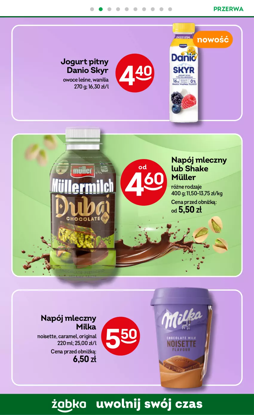 Gazetka promocyjna Żabka - ważna 04.06 do 17.06.2025 - strona 77 - produkty: Danio, Gin, Jogurt, Jogurt pitny, Milka, Müller, Napój, Napój mleczny, Owoce
