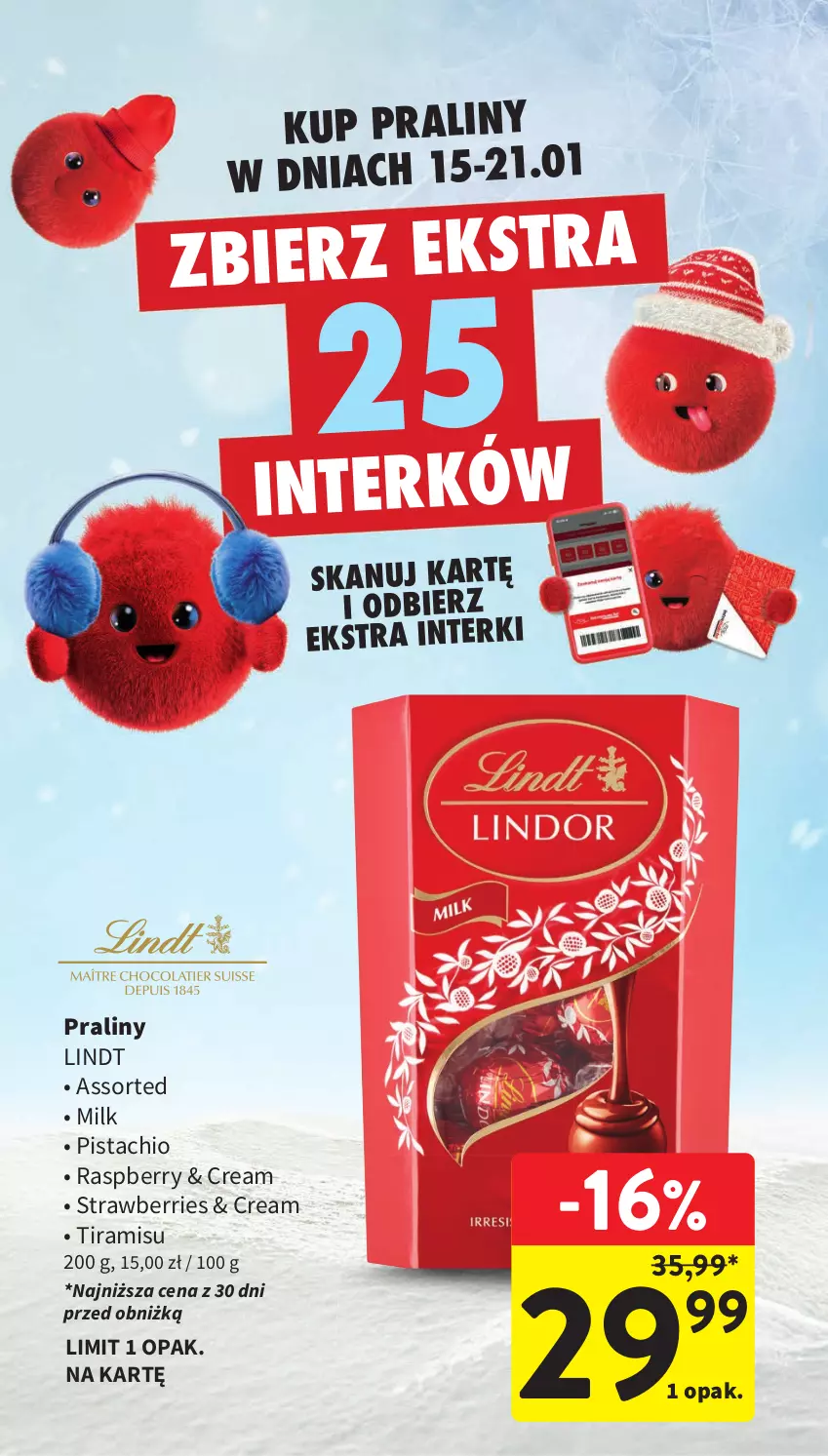 Gazetka promocyjna Intermarche - Gazetka promocyjna - ważna 15.01 do 21.01.2026 - strona 15 - produkty: Lindt, Praliny