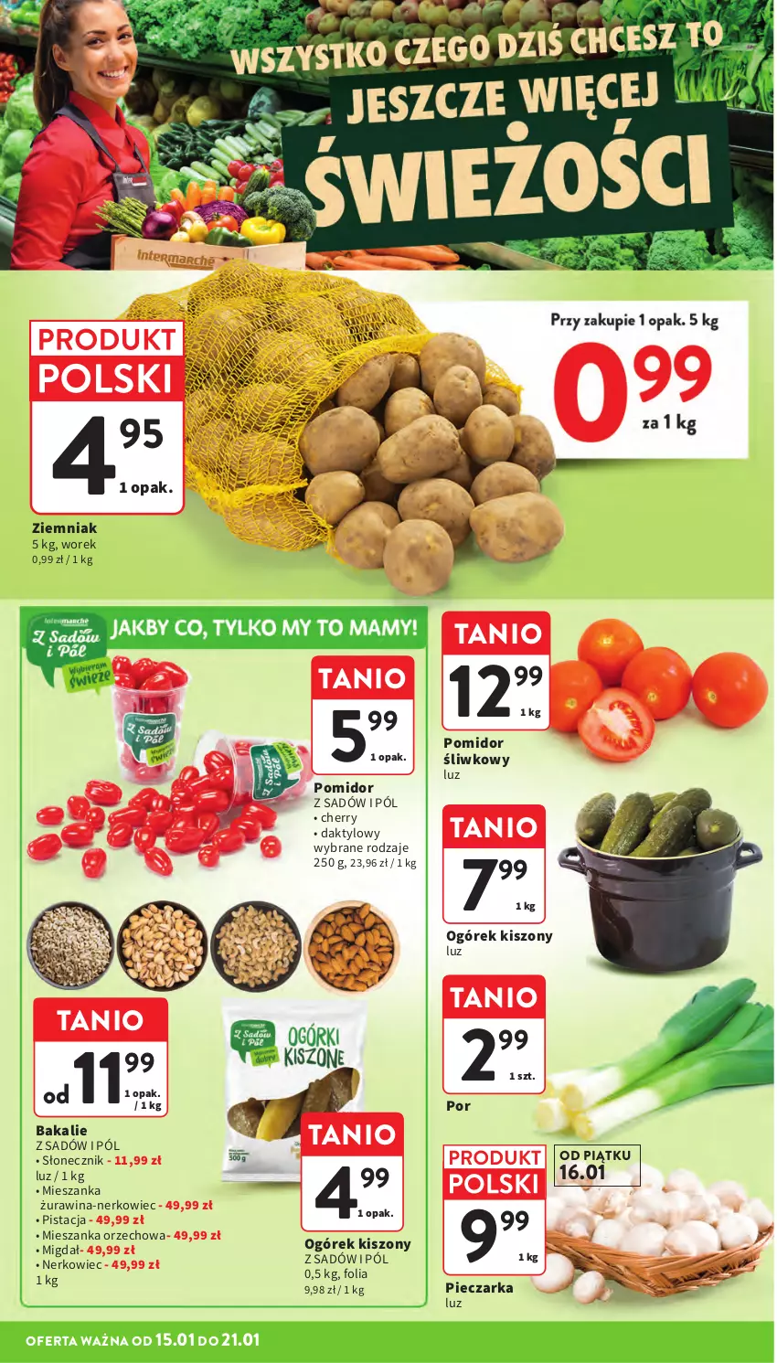 Gazetka promocyjna Intermarche - Gazetka promocyjna - ważna 15.01 do 21.01.2026 - strona 18 - produkty: Mieszanka orzechowa, Ogórek, Piec, Pieczarka, Por