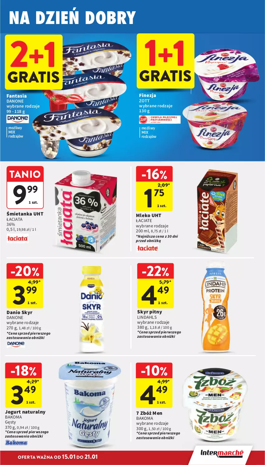 Gazetka promocyjna Intermarche - Gazetka promocyjna - ważna 15.01 do 21.01.2026 - strona 25 - produkty: Bakoma, Danio, Danone, Fa, Fanta, Gra, Jogurt, Jogurt naturalny, Mleko, Zott