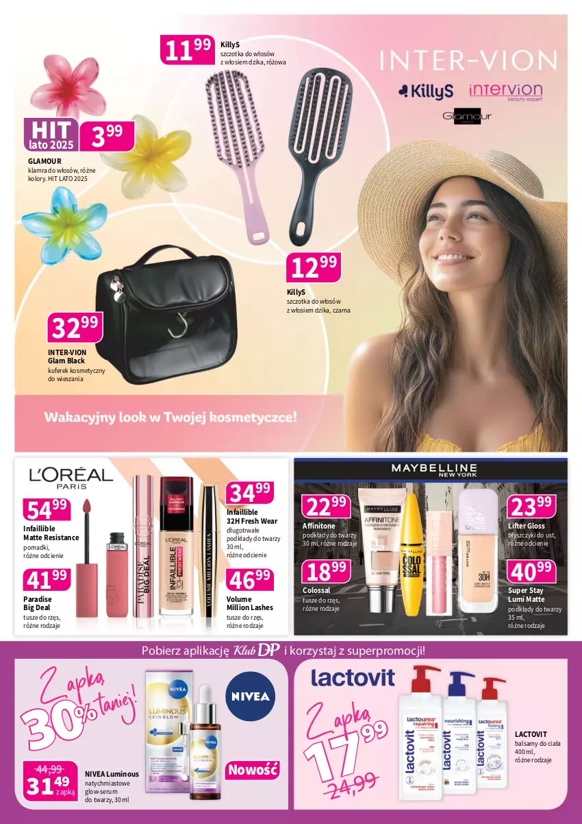 Gazetka promocyjna Drogerie Polskie - Gazetka - ważna 06.06 do 30.06.2025 - strona 4 - produkty: Fa, Killys, Lack, Lion, Nivea, Podkład, Rum, Ser, Serum, Serum do twarzy, Szczotka, Szczotka do włosów, Tusz