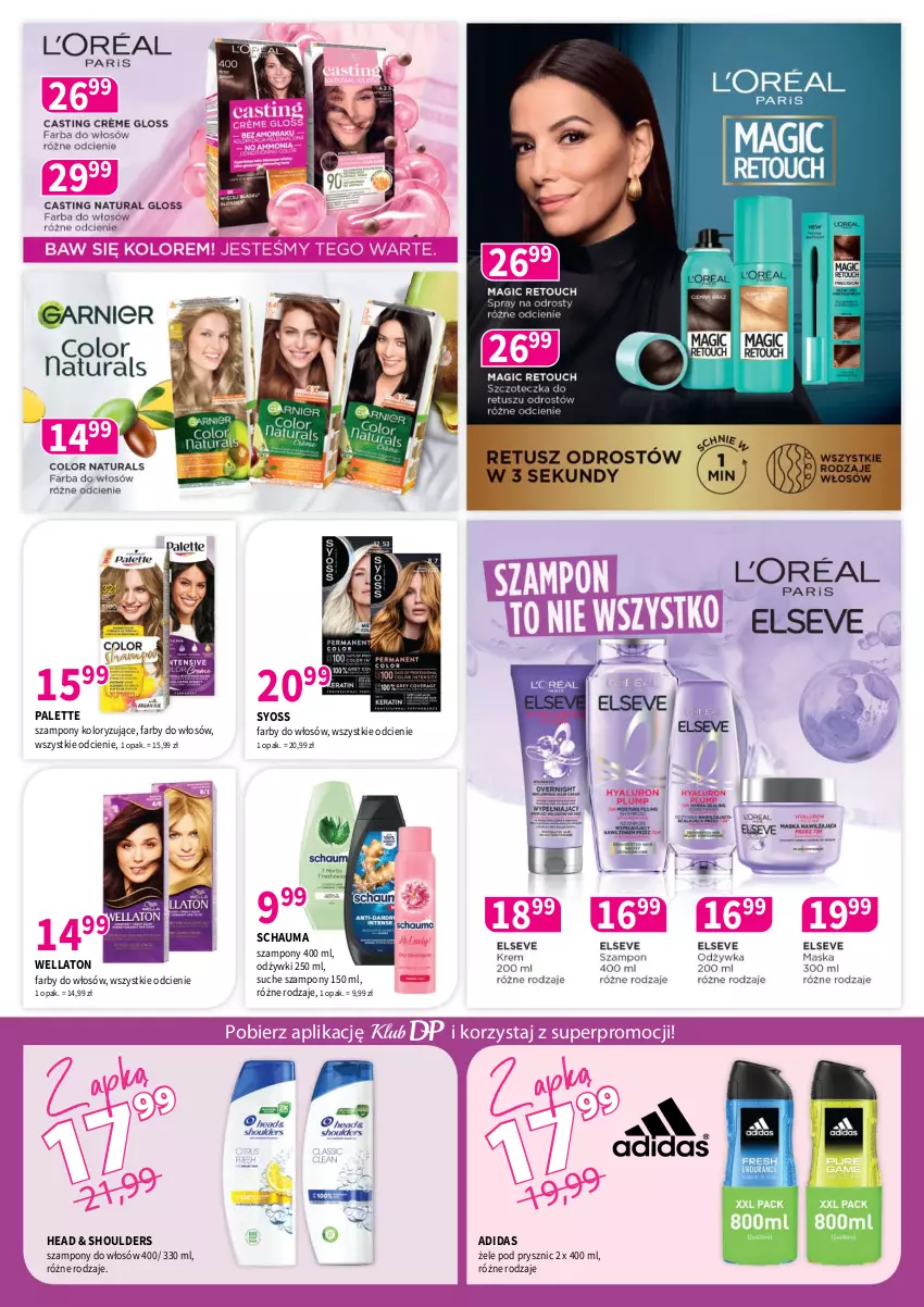Gazetka promocyjna Drogerie Polskie - Gazetka - ważna 06.06 do 30.06.2025 - strona 6 - produkty: Adidas, Fa, Palette, Schauma, Syoss, Szampon, Wella