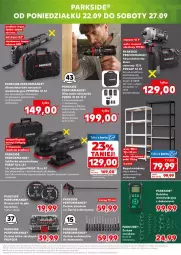 Gazetka promocyjna Kaufland - Mocny Start - Gazetka - ważna od 24.09 do 24.09.2025 - strona 19 - produkty: Parkside, Sok, Tarka, Regał, Wkręt, Wkrętarka, Szlifierka, Regał metalowy, Akumulator, Fa