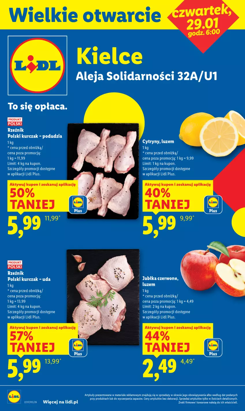 Gazetka promocyjna Lidl - Lidl w Kielcach - ważna 29.01 do 07.02.2026 - strona 1 - produkty: Cytryny, Jabłka, Kurczak