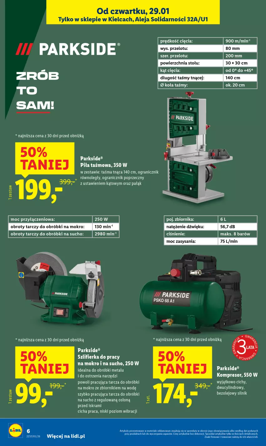 Gazetka promocyjna Lidl - Lidl w Kielcach - ważna 29.01 do 07.02.2026 - strona 6 - produkty: Fa, Gra, Kompresor, Olej, Parkside, Szlifierka