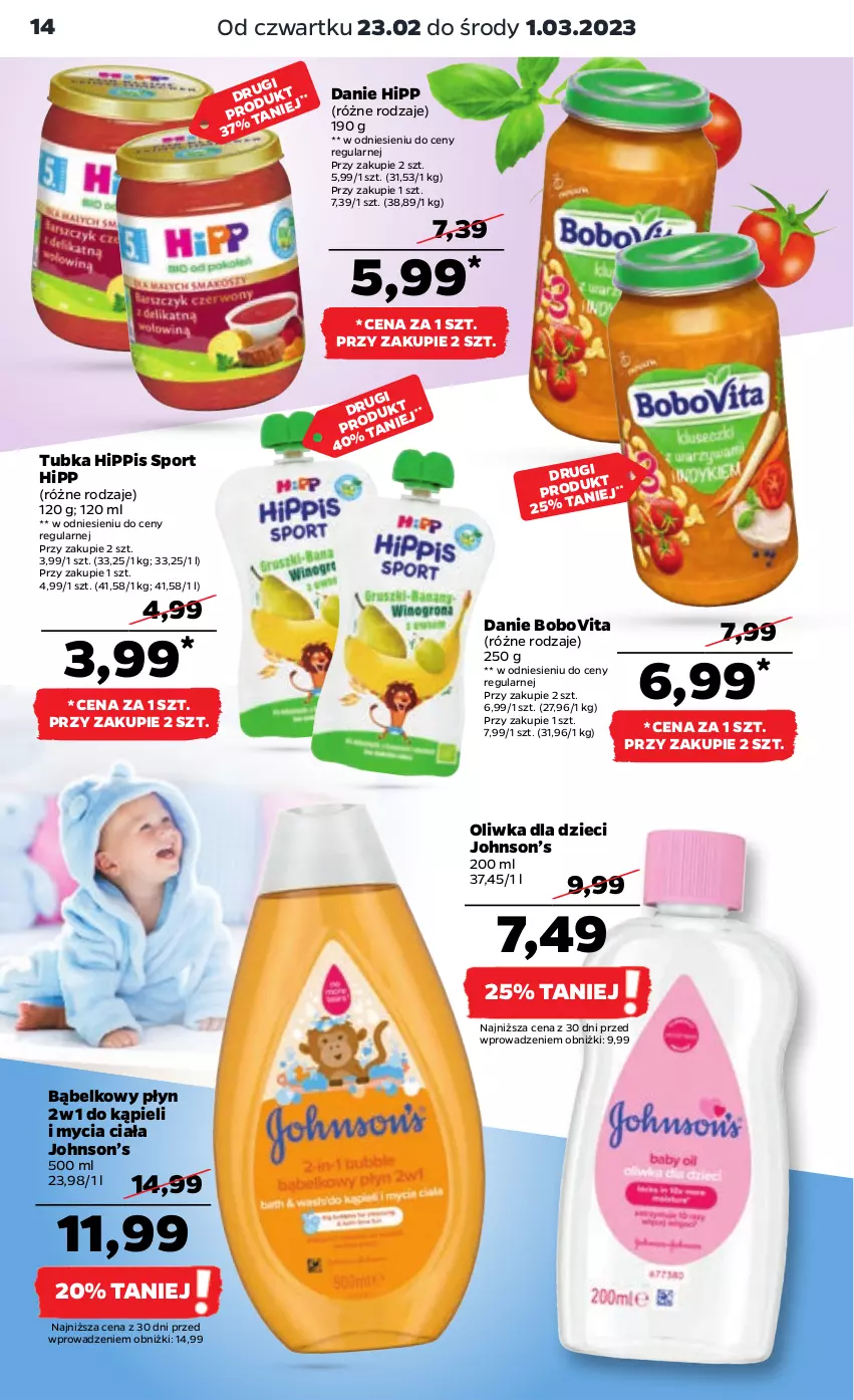 Gazetka promocyjna Netto - Artykuły spożywcze - ważna 23.02 do 01.03.2023 - strona 14 - produkty: BoboVita, Dzieci, HiPP, Oliwka dla dzieci, Por, Sport