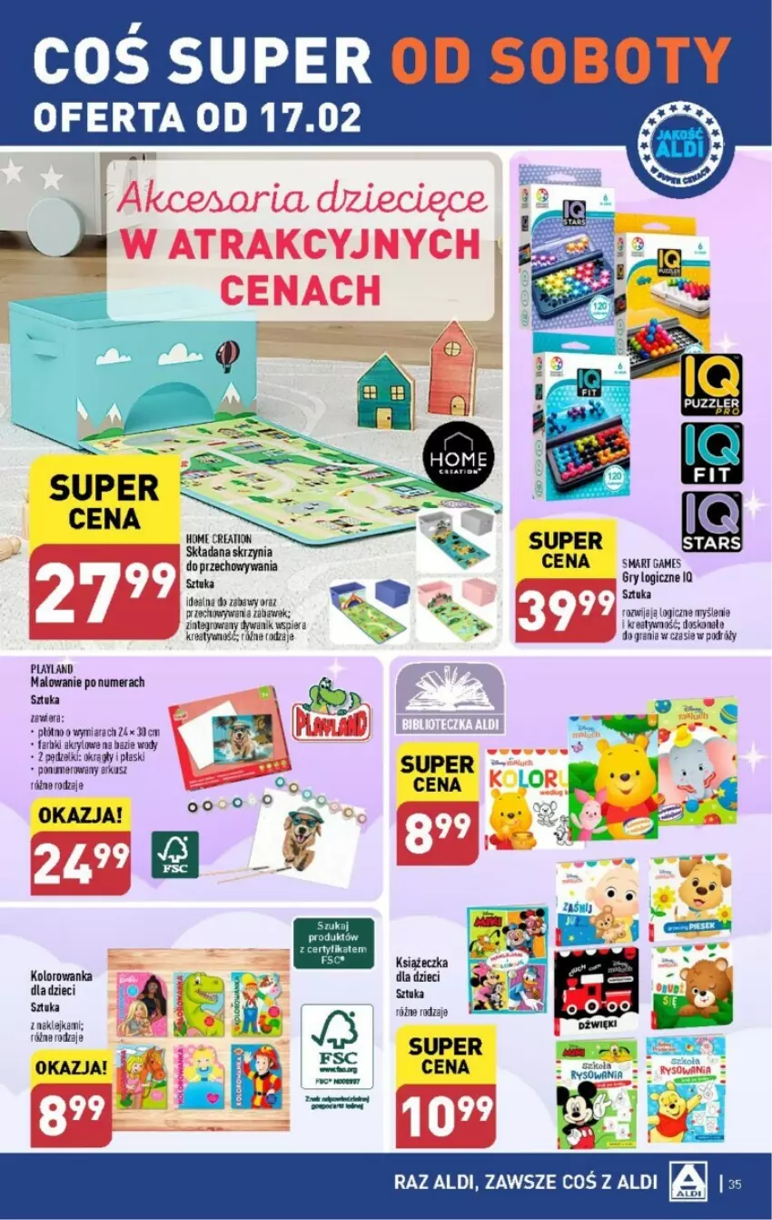 Gazetka promocyjna Aldi - ważna 12.02 do 17.02.2024 - strona 29 - produkty: Dywan, Dywanik, Dzieci, Fa, Gra, Gry, Klej, Kolorowanka